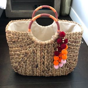 Target Pom Pom Wicker Bag